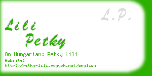 lili petky business card